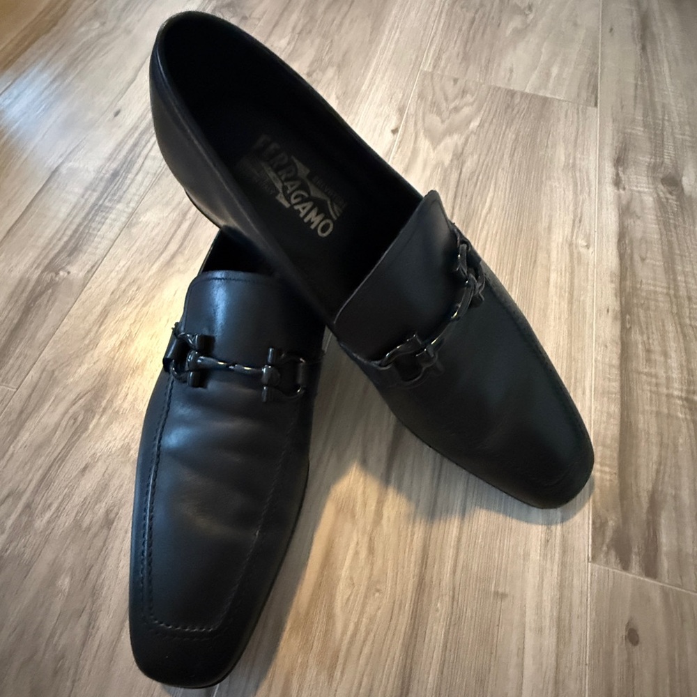 Salvatore Ferragamo Black Leather Loafers - Picture 3 of 6